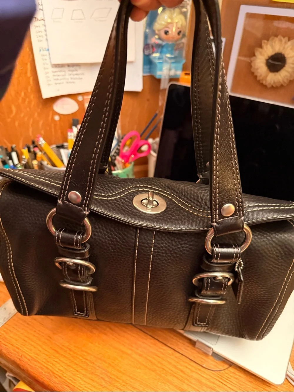 Vintage Coach Chelsea Barrel Turnlock Shoulder Bag